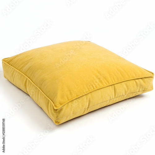 yellow cushion isolated on white
