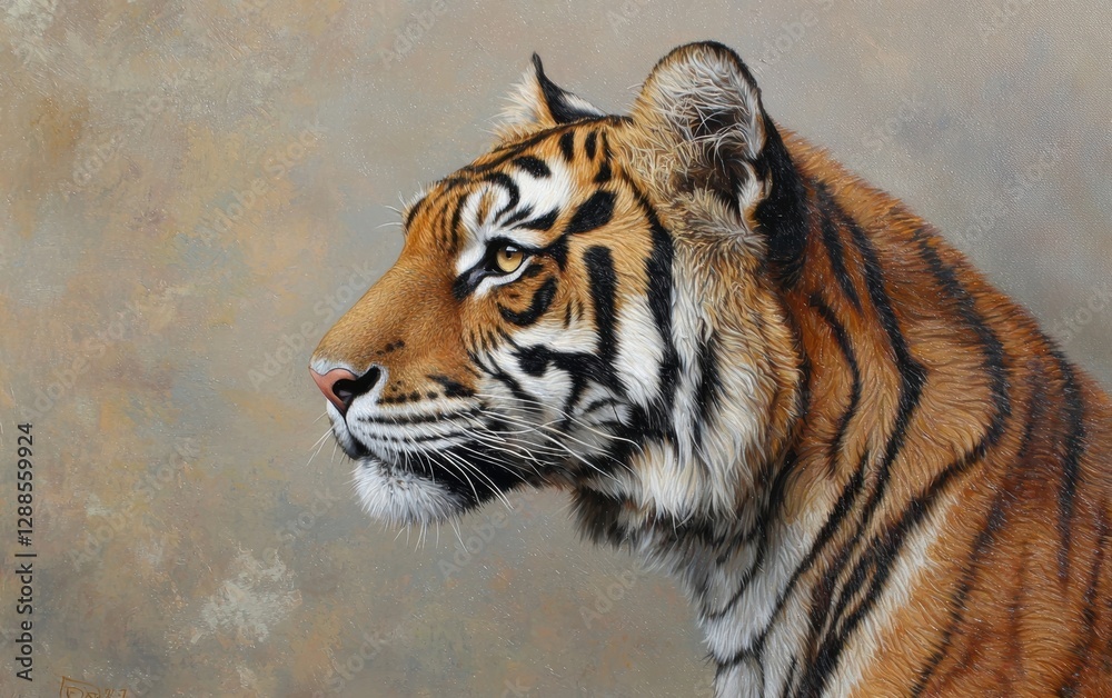 Obraz premium Tiger portrait wild animal showcasing beauty and strength.