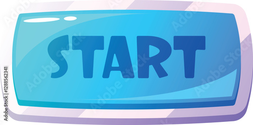 Start menu blue button vector illustration