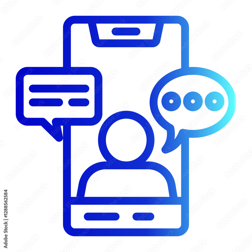 Obraz premium Online Coach Icon Trendy Line Gradient Style for Mentoring Pack Icon Themes