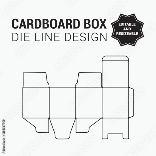 Cardboard box dieline, packaging, die line, design, template