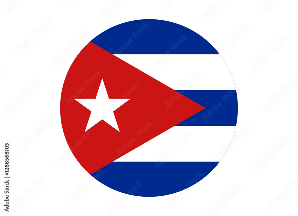 Cuba icon. Round circle flag of cuba icon design, vector illustration