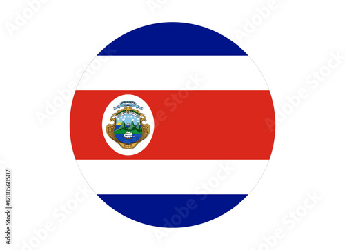 Costa Rica icon. Round circle flag of costa rica icon design, vector illustration