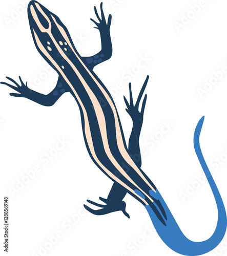 Cartoon wild varan vector illustration