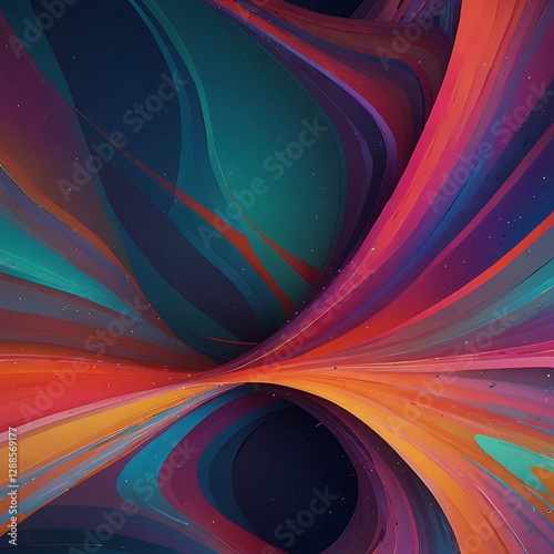 Abstract swirling colorful lines creating a vortex design