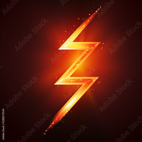 glowing fiery number Fiery Lightning Bolt