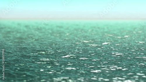 Green sea water background, looped animation, 4k
