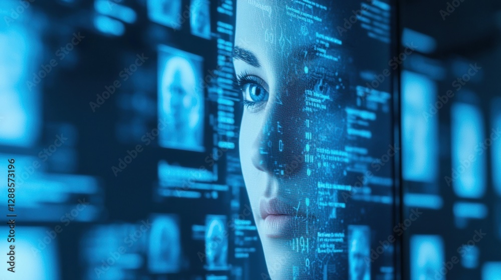 Fototapeta premium Analyzing business person reports busy desk with data and insights.