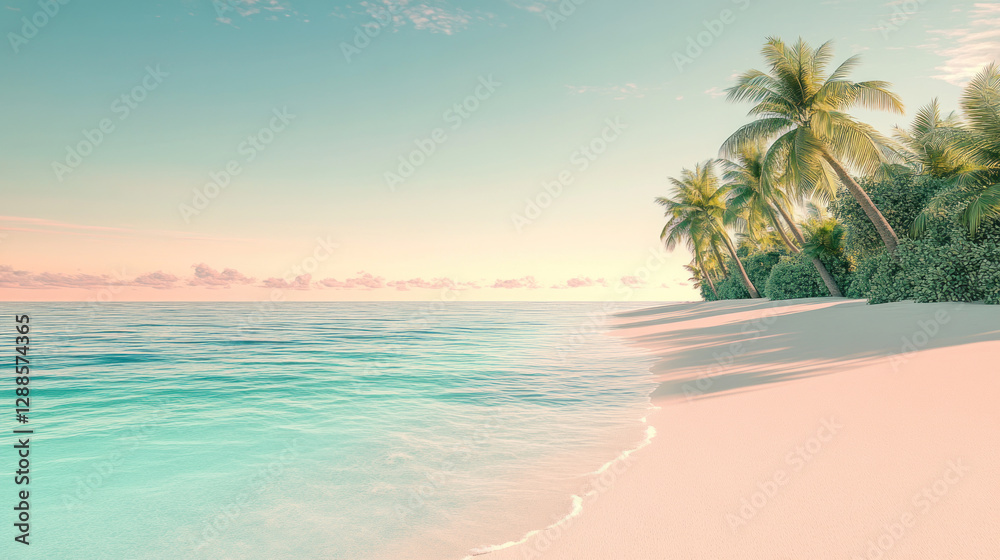 Fototapeta premium Tropical beach sunrise paradise scene