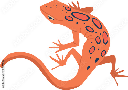Cartoon scaly lizard vector illustration