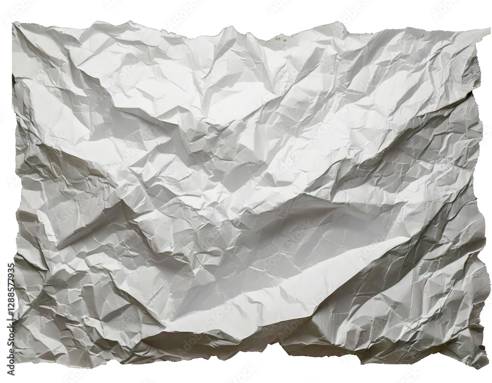 Obraz premium paper was crumpled and texture cutout isolated on transparent png