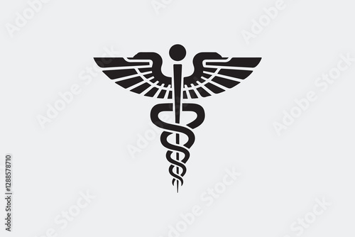 Healthcare and Medicine Emblem  Caduceus Icon vector