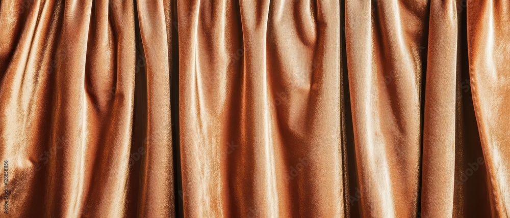 Obraz premium Soft brown velvet fabric wall with delicate folds, warm and elegant aesthetic