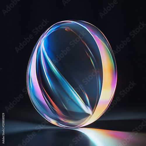 abstract 3d sphere with reflection Iridescent Orb