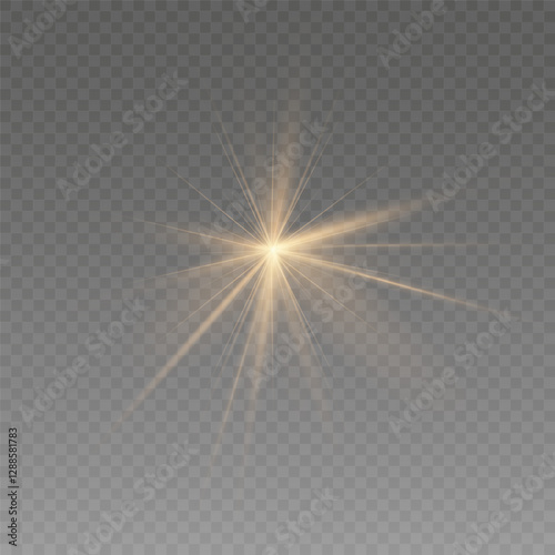Bright flash of yellow light.intensity and brightness of yellow light.