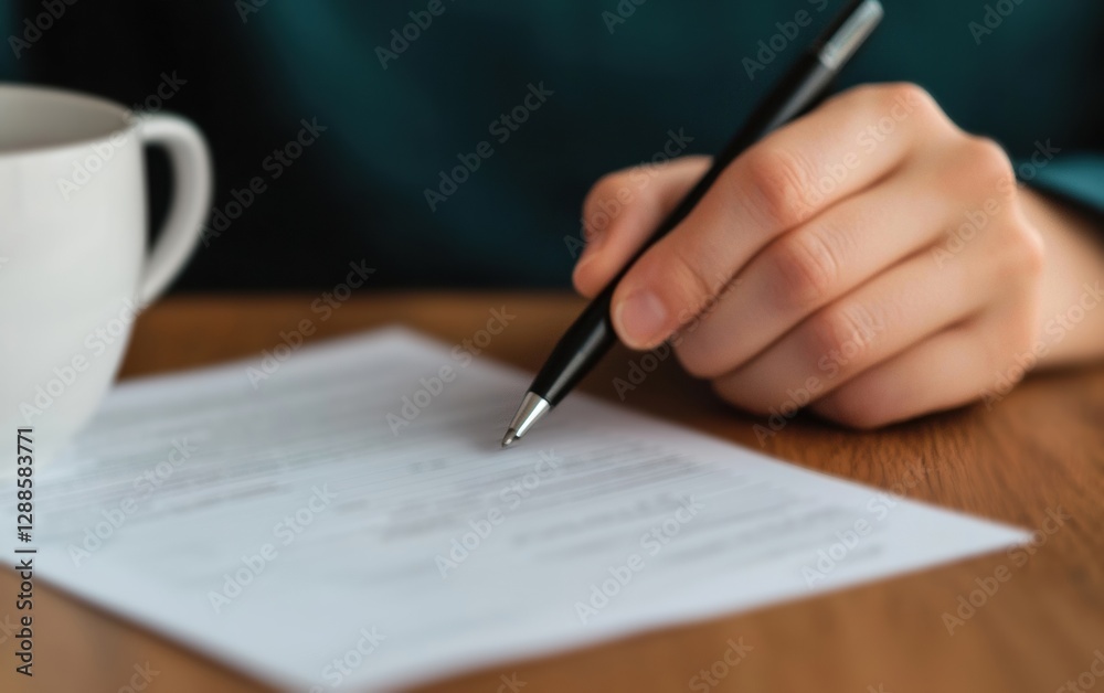 financial analysis, graphs, petition, data review, hand writing. A person evaluates financial distress patterns with focus and concentration. financial analysis, graphs, petition, data review, hand writing. A person evaluates financial distress patterns with focus and concentration.