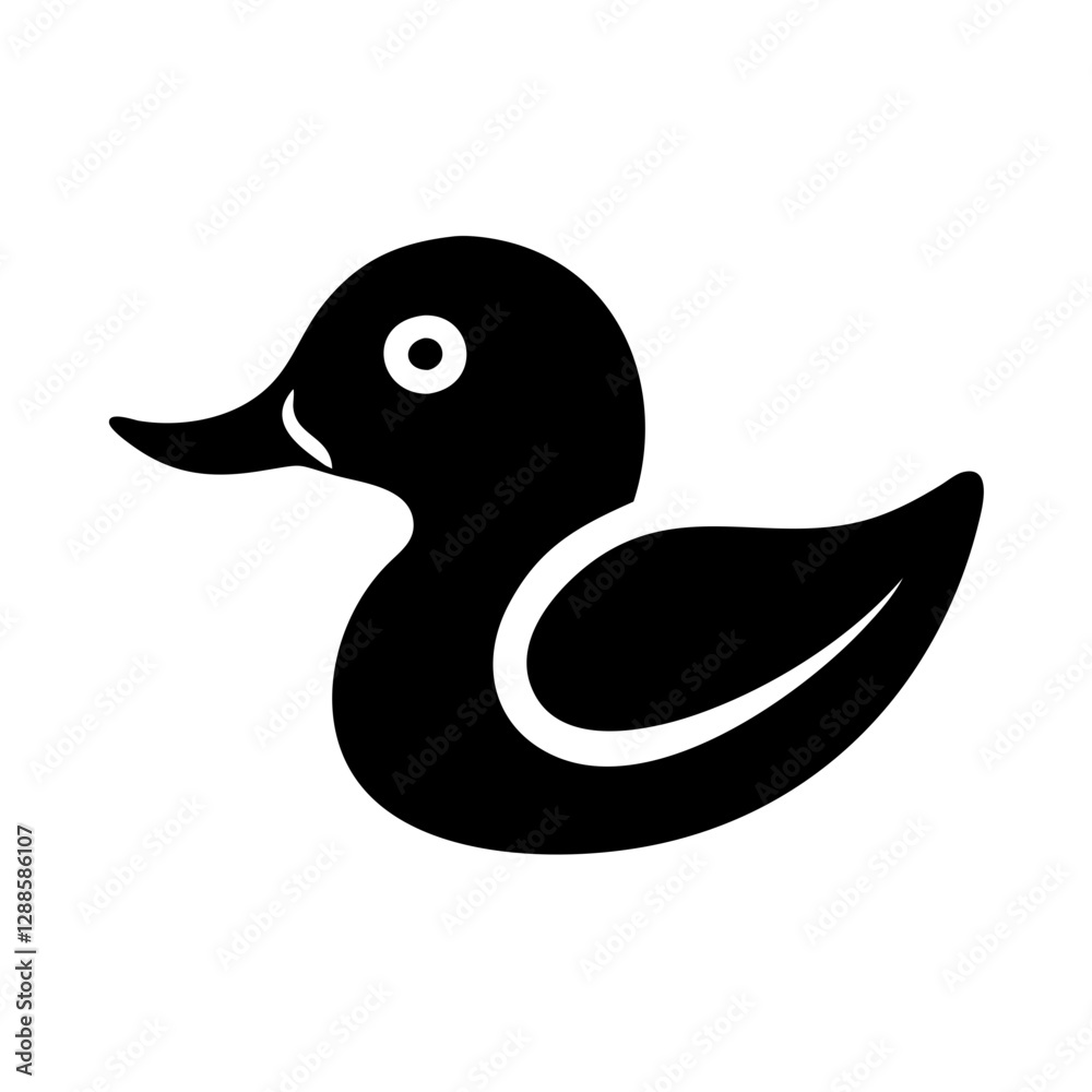 Simple and White Rubber Duck Illustration Simple and White Rubber Duck Illustration