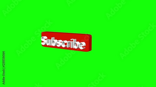 Subscribe Red Button Grooved Text Icon for Streaming Subscription and Engaging Subscribers Green Chroma