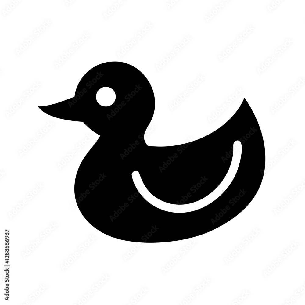 Obraz premium Simple and White Rubber Duck Illustration