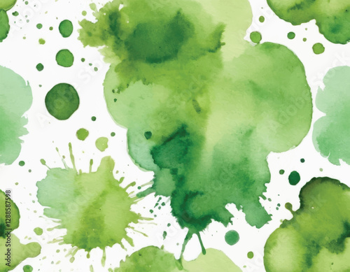 Light green hand painting watercolour stain background. Original artistic footage