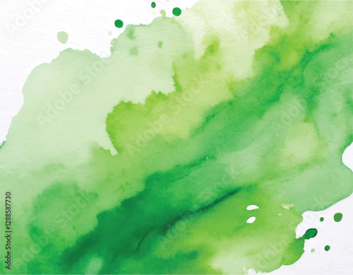 Light green hand painting watercolour stain background. Original artistic footage