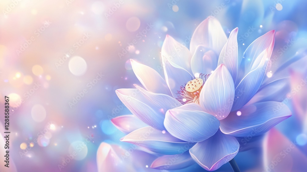 Fototapeta premium The delicate and elegant lotus flower blossoms in soft colors