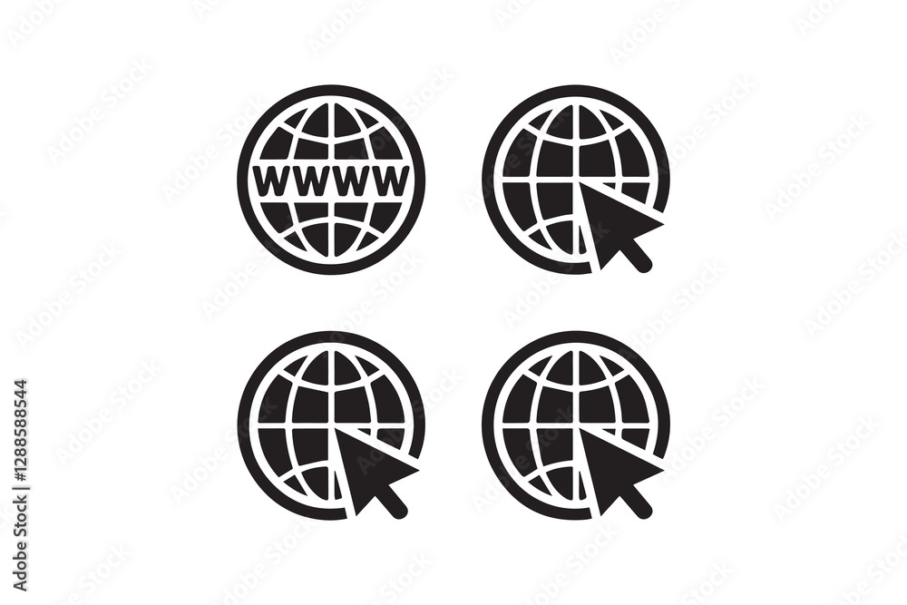 nternet and Web Navigation Icon Set vector nternet and Web Navigation Icon Set vector