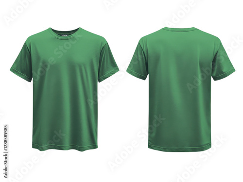 Wallpaper Mural Green T-Shirt Mockup Front and Back View  High-Resolution Apparel Template Design Torontodigital.ca