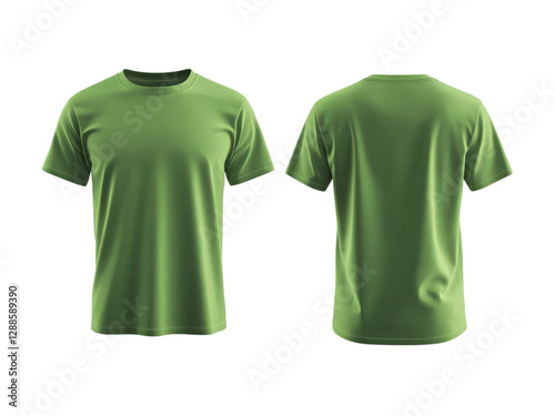 Wallpaper Mural High-Quality Olive Green T-Shirt Mockup Front and Back View for Apparel Design and Branding Torontodigital.ca