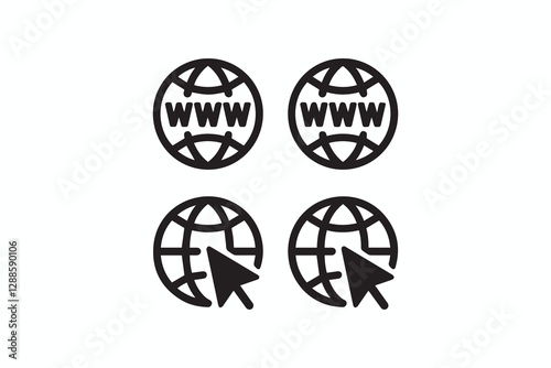 nternet and Web Navigation Icon Set vector photo