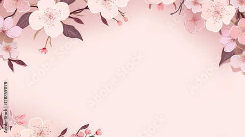 pink  sakura flowers on background