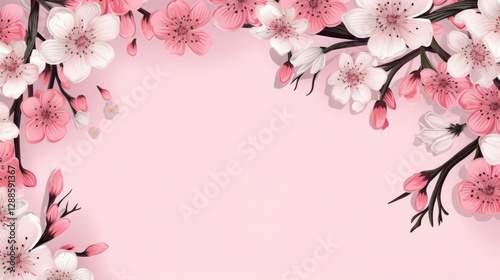 Wallpaper Mural pink  sakura flowers on background Torontodigital.ca