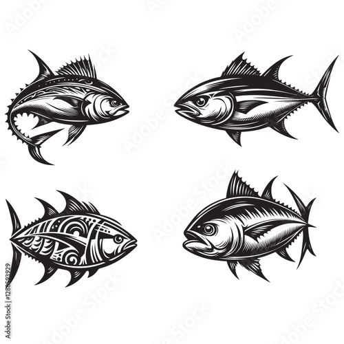 Tuna seafood.Tuna fish vector illustration.