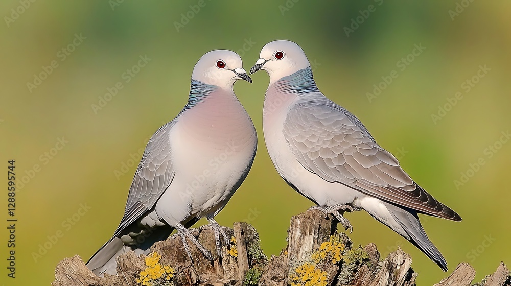 Doves cuddling, nature, spring, blurred background, romance Doves cuddling, nature, spring, blurred background, romance