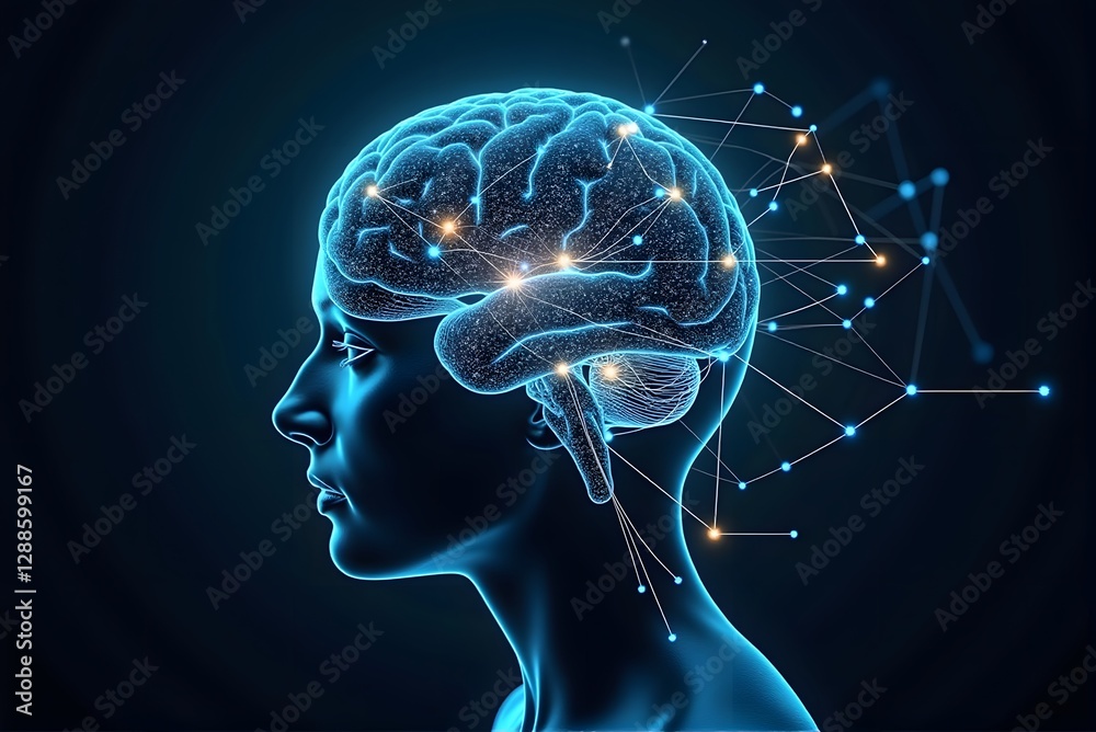Digital Brain Visualizing Neuro Connections and Artificial Intelligence in Abstract Art Digital Brain Visualizing Neuro Connections and Artificial Intelligence in Abstract Art