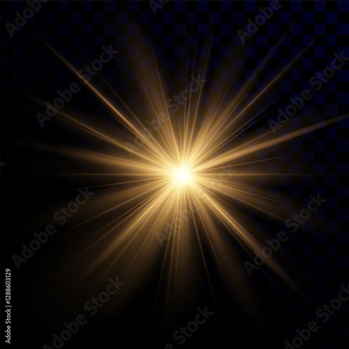 Bright flash of yellow light.intensity and brightness of yellow light.