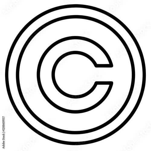 Stylized copyright symbol icon with concentric circles representing intellectual property rights