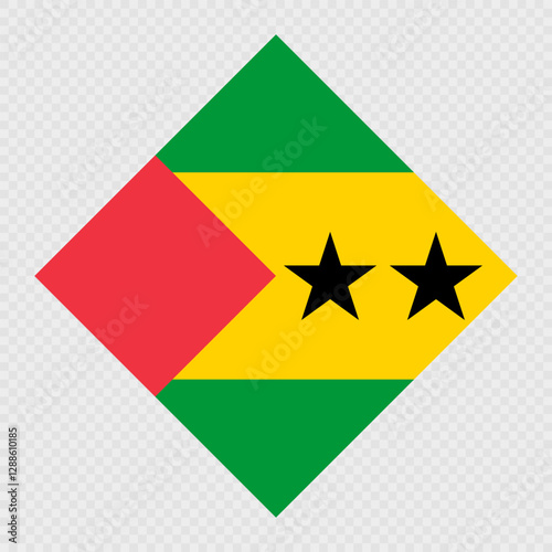 Sao Tome and Principe rhombus flag. Vector illustration.