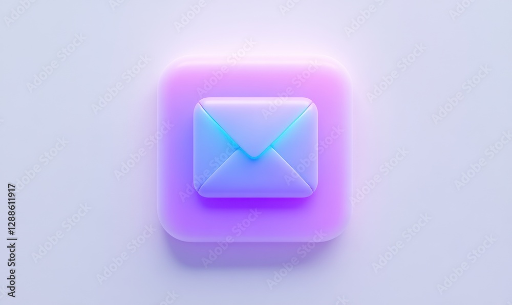A modern, stylized email icon featuring a vibrant envelope design on a soft gradient background A modern, stylized email icon featuring a vibrant envelope design on a soft gradient background