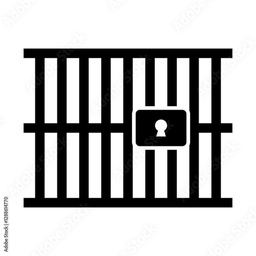 Locked prison silhouette icon. Vector.