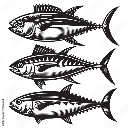 Tuna seafood.Tuna fish vector illustration.