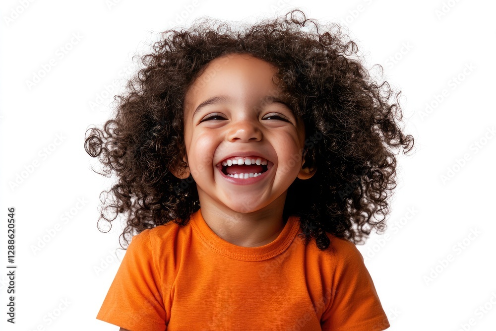 Child's joyful laugh, studio portrait Child's joyful laugh, studio portrait