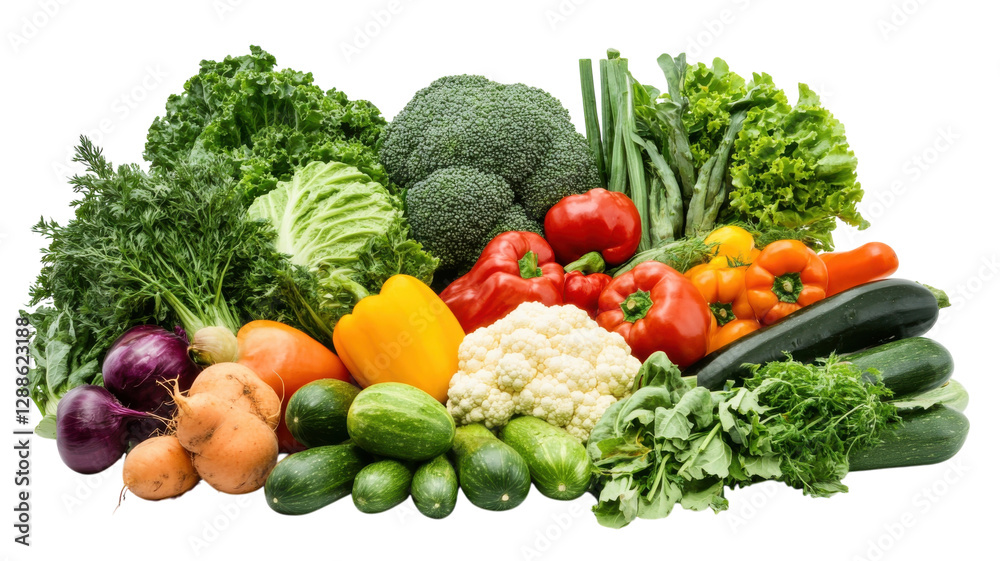 Fresh assortment of colorful vegetables arranged beautifully for a healthy meal preparation