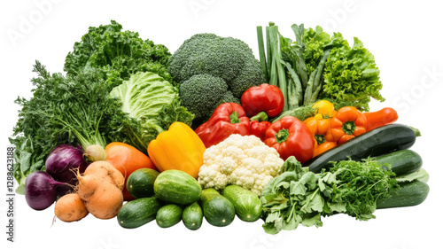 Obraz na płótnie Fresh assortment of colorful vegetables arranged beautifully for a healthy meal preparation w salonie