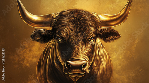 golden bull illustration
