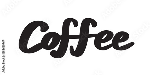「Coffee」の手書き文字　ベクターイラスト