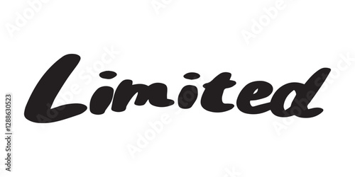 「Limited」の手書き文字　ベクターイラスト