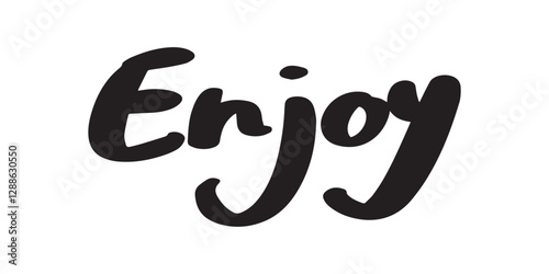 「Enjoy」の手書き文字　ベクターイラスト