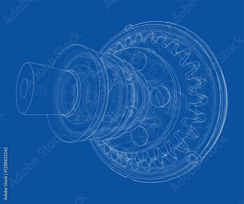 Wave Reducer. Vector illustration, 3d render