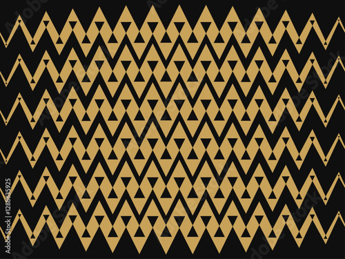 triangle zigzag in solid gold color and black background